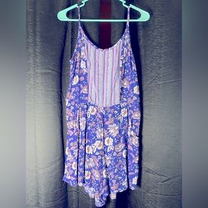 Purple floral romper